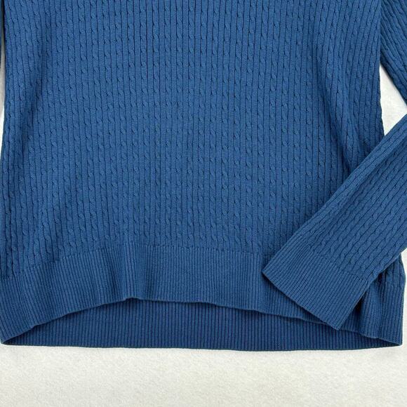 Jeanne Pierre Pullover Sweater Cable Ribbed Knit Cotton Blue Ridge Women's XL - Picture 2 of 8